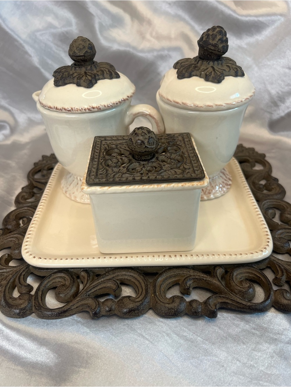Gg collection creamer and sugar 3 piece set